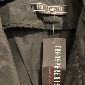 Transparente (German) Mixed Media Fitted Black Lightweight Jacket. Size L?